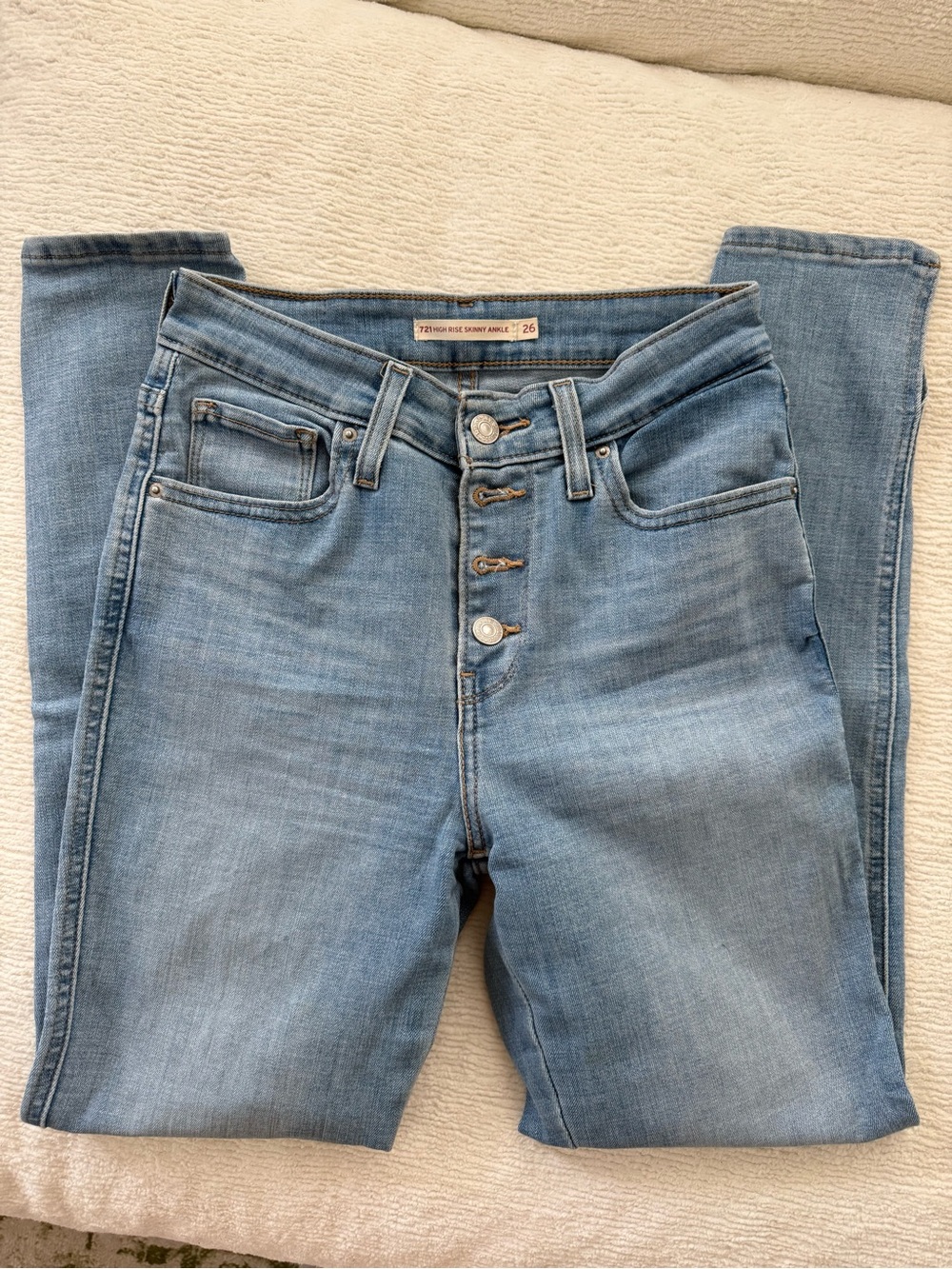 Levi's 721 Light High-Rise Skinny Ankle Jeans Blue Jeans